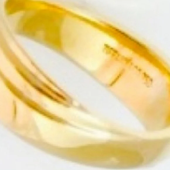 18K Tiffany & Co.Yellow Gold CrissCross Wedding Band - Picture 2 of 4